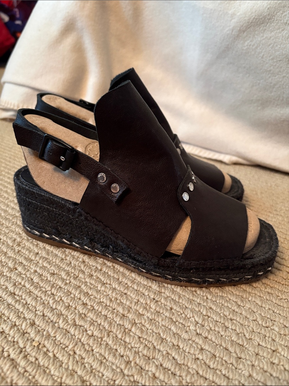 rag & bone Leather Espadrille Wedges